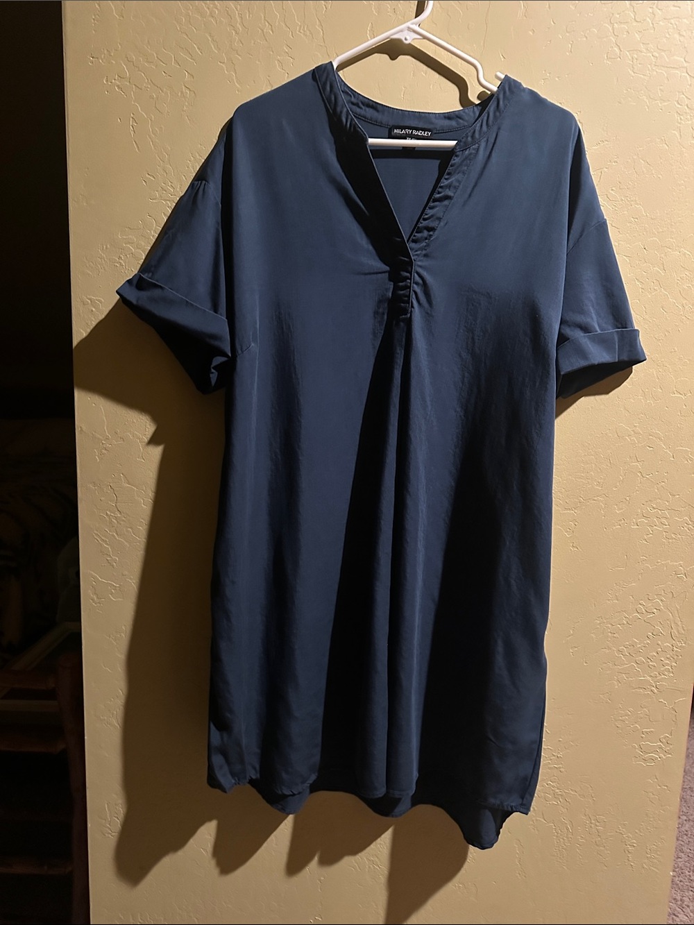 Hilary Radley Navy Short-Sleeve V-Neck Shirt/Tunic